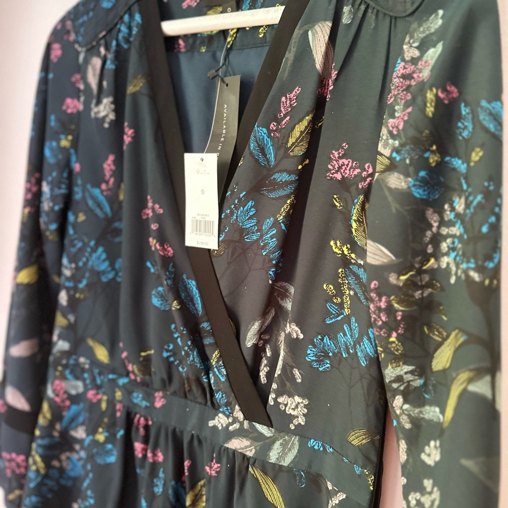 Banana Republic Floral Wrap Dress with Long Sleeves